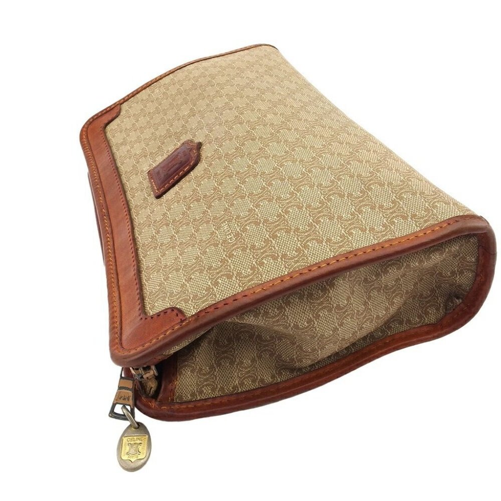 CELINE Clutch bag Beige x brown Women Authentic secondhand